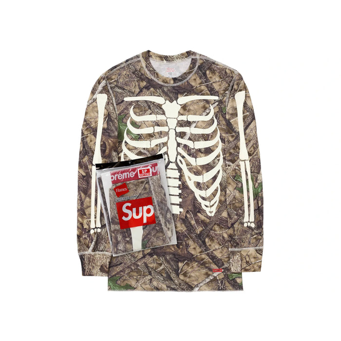 Supreme Hanes Bones Thermal Crew (1 Pack) Woodland Camo