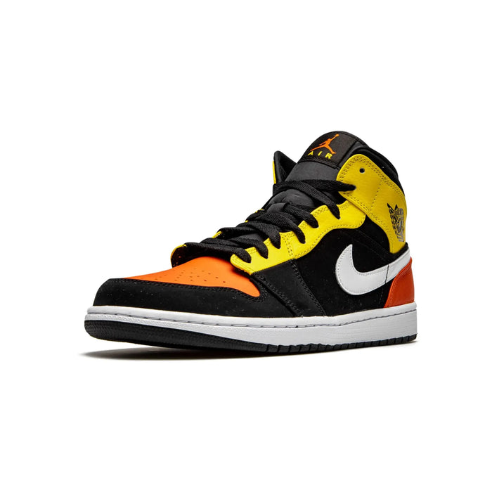 Jordan 1 Mid Black Amarillo Orange