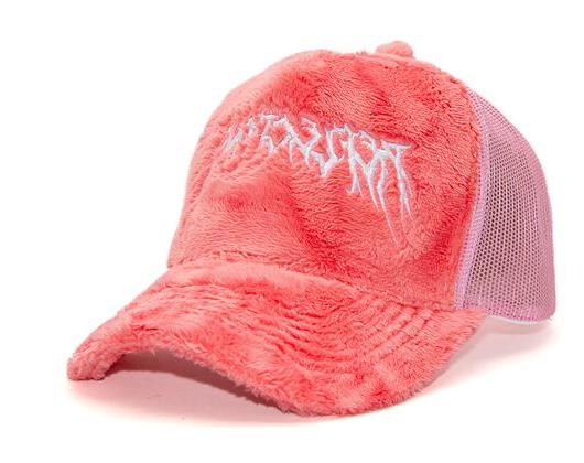 Reflection Luxury Fuzzy Trucker - Coral Pink / White