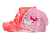 Reflection Luxury Fuzzy Trucker - Coral Pink / White