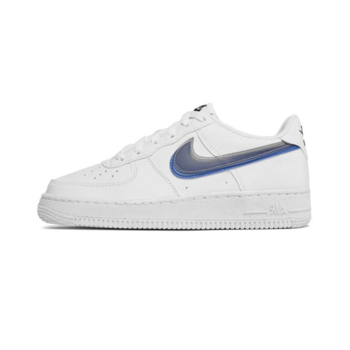 Nike Air Force 1 Low Impact Next Nature Double Swoosh White Black Blue (GS)