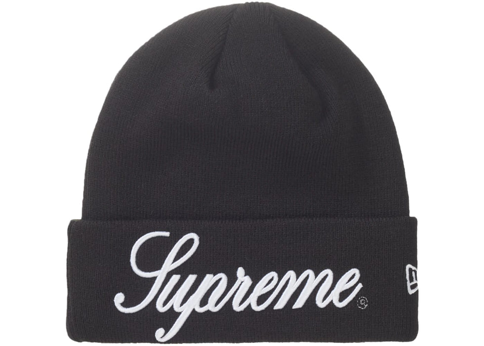 Supreme New Era Script Beanie Black