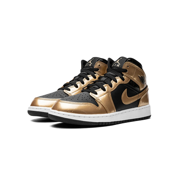 Jordan 1 Mid SE Metallic Gold Black (GS)