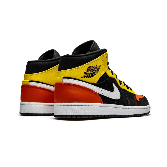 Jordan 1 Mid Black Amarillo Orange